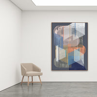 Antoinette Ferwerda | Blue Sapphire Gossamer (2021) - Styled, original artwork, framed in natural oak with a black shadow line (204cm x 154cm)