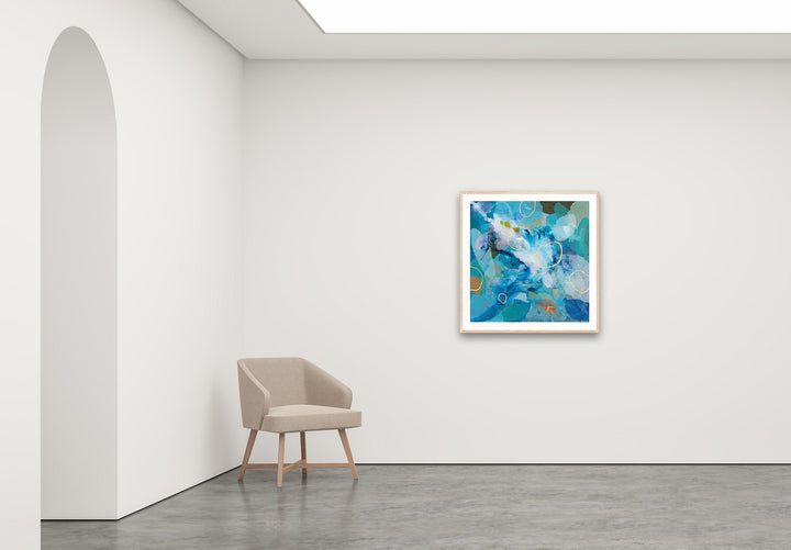 Antoinette Ferwerda | Cerulean Rockpools - Medium, limited edition fine art reproduction in a natural oak frame