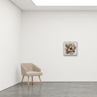 Antoinette Ferwerda | Lush Champagne Poppy (2022) - Styled, original artwork, framed in natural oak (54cm x 54cm)