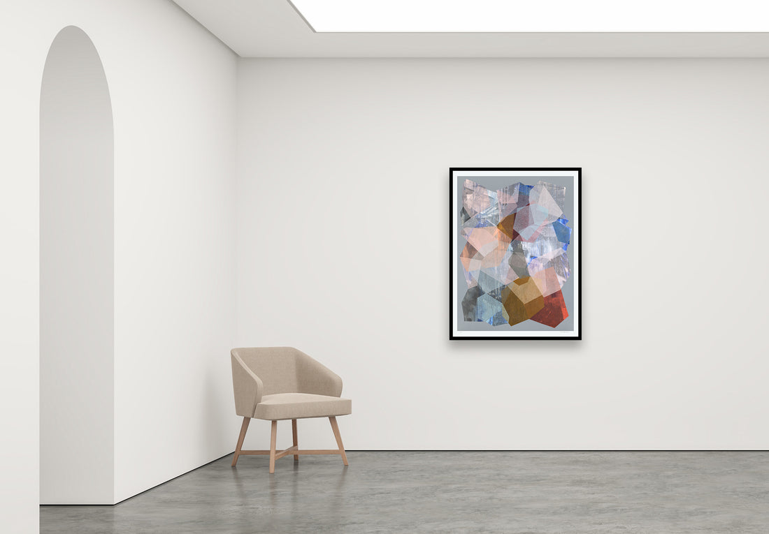 Antoinette Ferwerda | Peach Stellar - Limited edition fine art reproduction, in a black frame