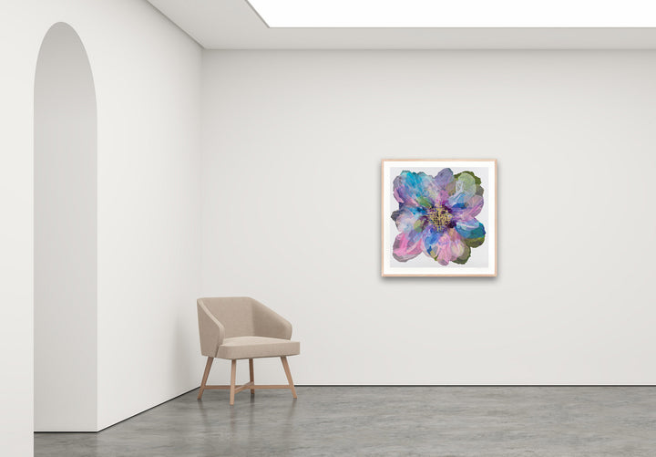 Antoinette Ferwerda | Wild Champagne Poppy - Medium, limited edition fine art reproduction in a natural oak frame