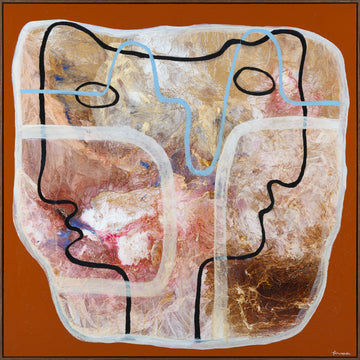 Antoinette Ferwerda | Togetherness (2023) - Original artwork, framed in light brown stained oak (150cm x 150cm)