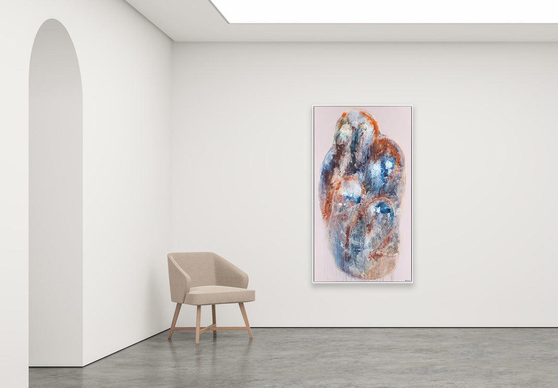 Antoinette Ferwerda | All Souls (2023) - Styled, original artwork, framed in a  white painted oak facade with natural oak sides (184cm x 104cm)
