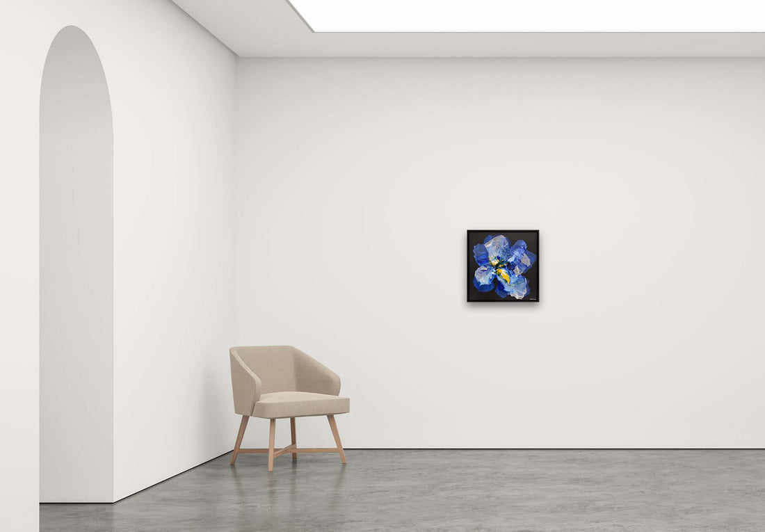 Antoinette Ferwerda | Dancing Iris (2022) - Styled, original artwork, framed in black painted oak (54cm x 54cm)