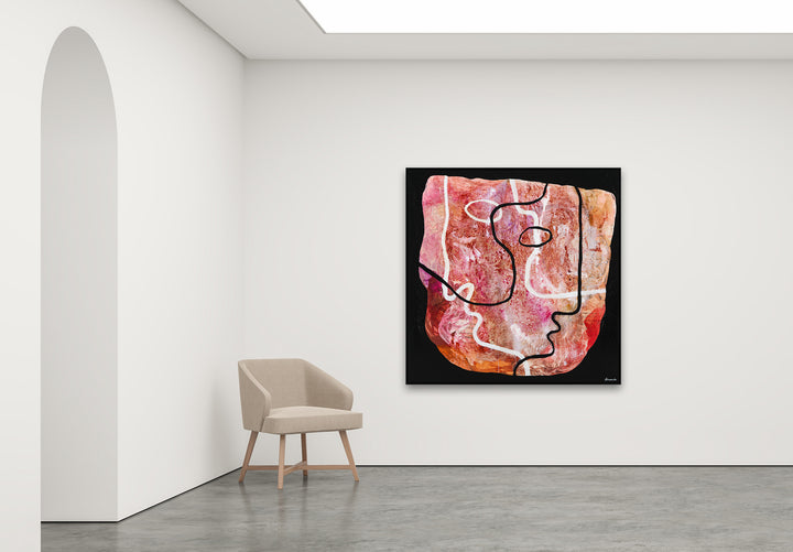 Antoinette Ferwerda | Hearts Singing (2023) - Styled, original artwork, framed in black painted oak (150cm x 150cm)