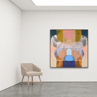 Antoinette Ferwerda | Pacific Gossamer (2022) - Styled, original artwork, framed in grey stained oak (154cm x 154cm)