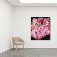 Antoinette Ferwerda | Princess Champagne Poppies (2023) - Styled, original artwork, framed in dark brown stained oak (154cm x 134cm)