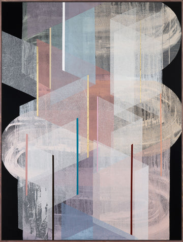 Antoinette Ferwerda | Rose Quartz Gossamer (2023) - Original artwork, framed in grey stained oak (164cm x 124cm)
