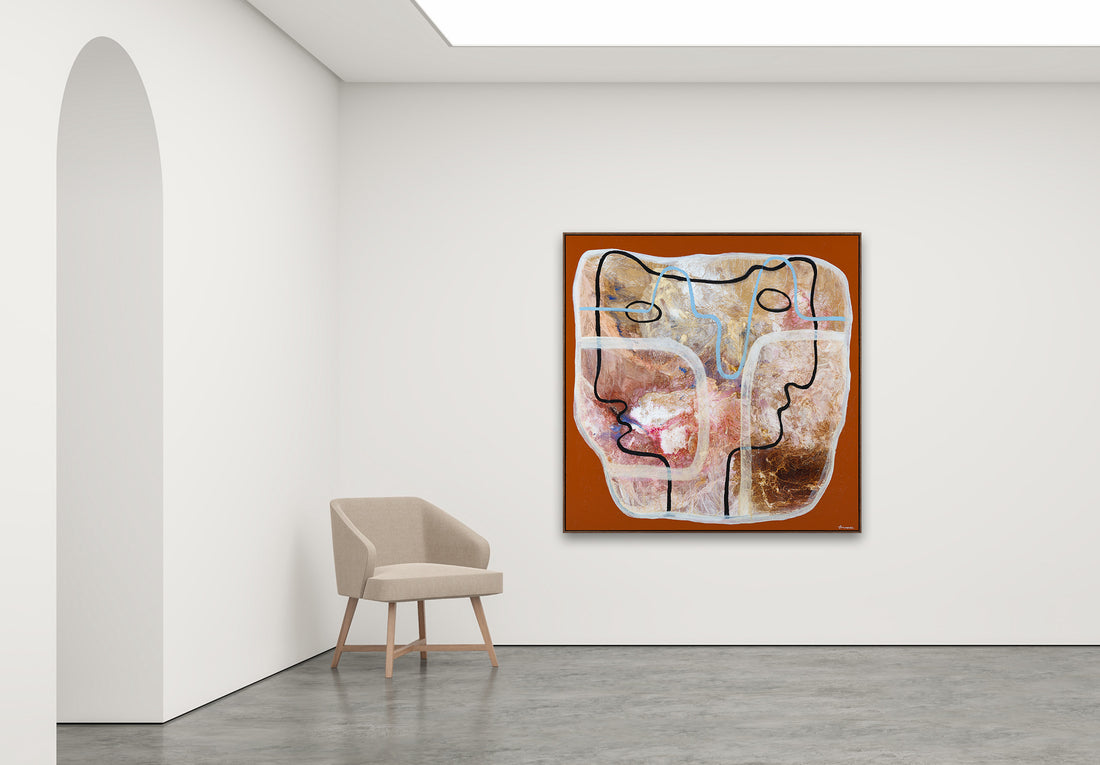 Antoinette Ferwerda | Togetherness (2023) - Styled, original artwork, framed in light brown stained oak (150cm x 150cm)