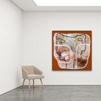 Antoinette Ferwerda | Togetherness (2023) - Styled, original artwork, framed in light brown stained oak (150cm x 150cm)