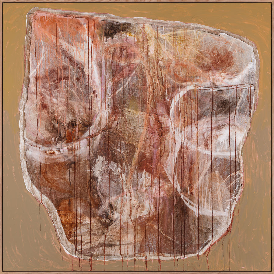 Antoinette Ferwerda | Vessel in Rust (2023) - Original artwork, framed in natural oak (154cm x 154cm)
