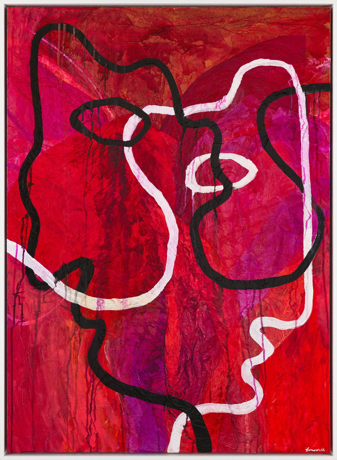 Antoinette Ferwerda | Heart & Mind (2023) - Original artwork, framed in white painted oak facade with natural oak sides  (114cm x 84cm)