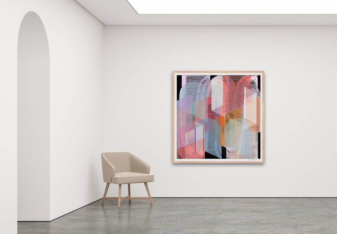 Antoinette Ferwerda | Agate Gossamer - Extra large, limited edition fine art reproduction in a natural oak frame