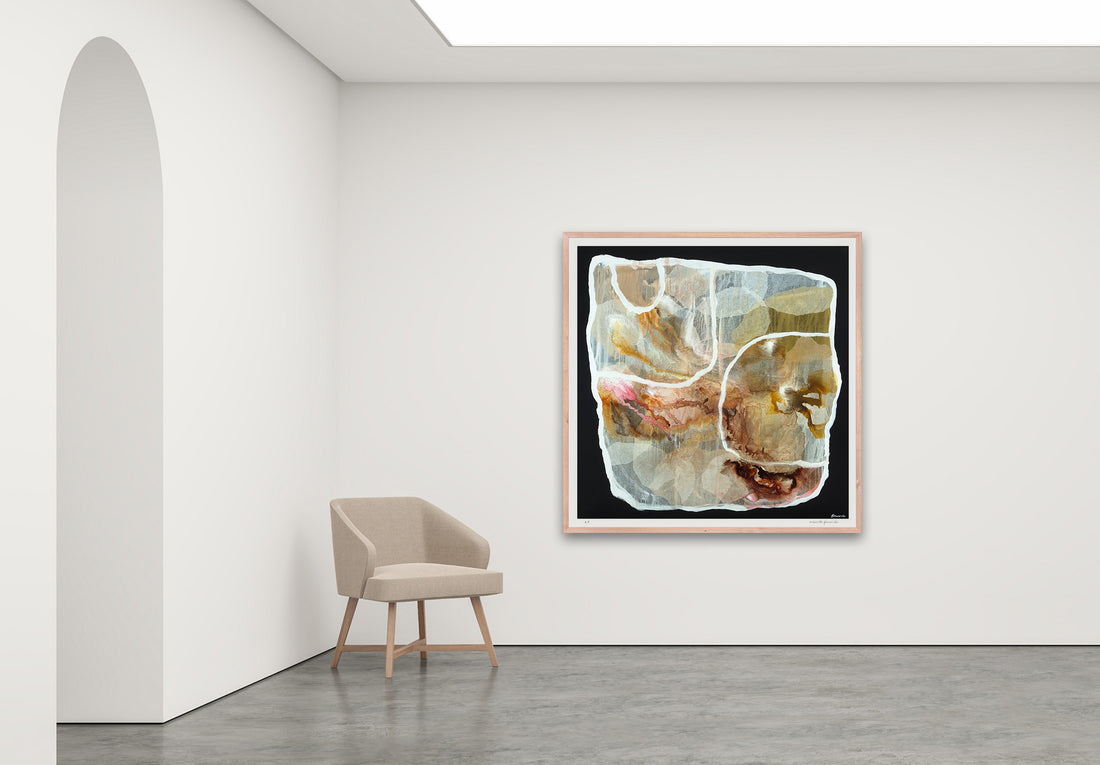 Antoinette Ferwerda | Ammonite Vessel - Extra large, limited edition fine art reproduction in a natural oak frame