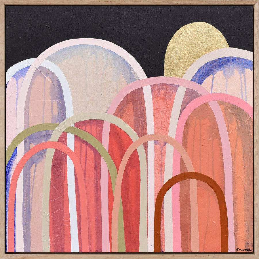 Antoinette Ferwerda | Apple Orchard Hills (2022) - Original artwork, framed in natural oak (64cm x 64cm)