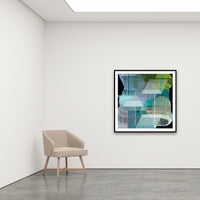 Antoinette Ferwerda | Aquamarine Gossamer - Large, limited edition fine art reproduction in a black frame