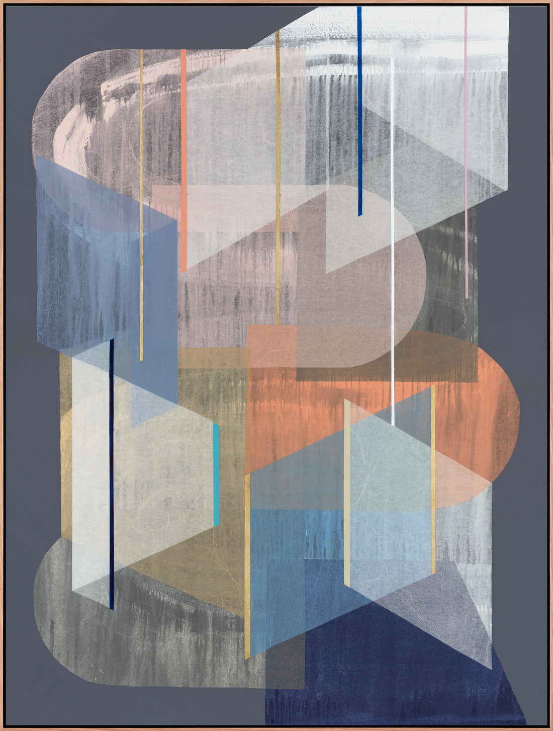 Antoinette Ferwerda | Blue Sapphire Gossamer (2021) - Original artwork, framed in natural oak with a black shadow line (204cm x 154cm)