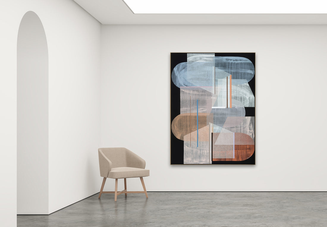 Antoinette Ferwerda | Blue Diamond Gossamer (2021) - Styled, original artwork, framed in natural oak with a black shadow line (204cm x 154cm)