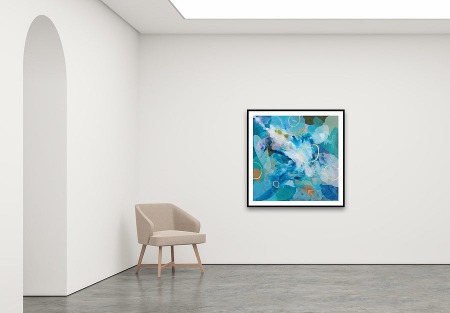 Antoinette Ferwerda | Cerulean Rockpools - Large, limited edition fine art reproduction in a black frame