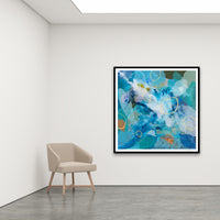 Antoinette Ferwerda | Cerulean Rockpools - Extra large, limited edition fine art reproduction in a black frame