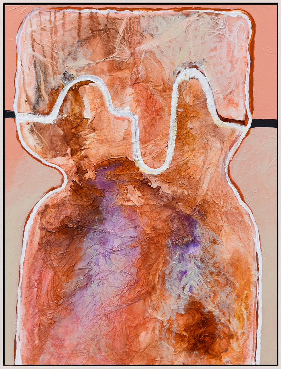 Antoinette Ferwerda | Clay Form (2023) - Original artwork, framed in white painted oak facade with natural oak sides (114cm x 84cm)