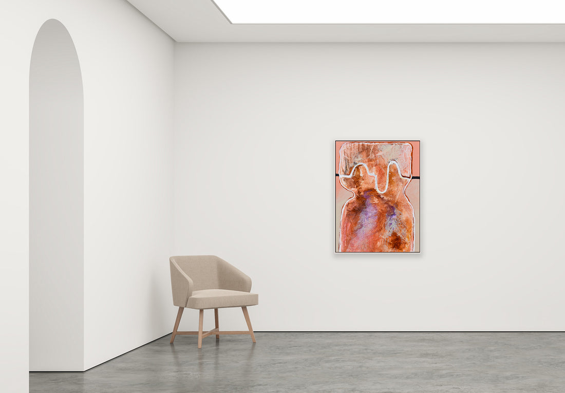 Antoinette Ferwerda | Clay Form (2023) - Styled, original artwork, framed in white painted oak facade with natural oak sides (114cm x 84cm)