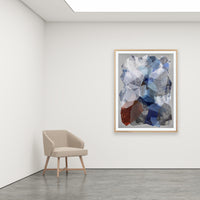 Antoinette Ferwerda | Cobalt Stellar - Large limited edition fine art reproduction in a natural oak frame