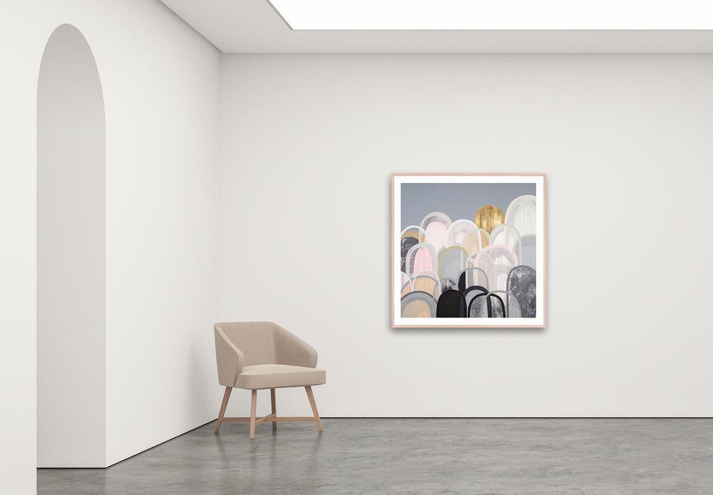Antoinette Ferwerda | Eventide Hills - Large, limited edition fine art reproduction in a natural oak frame