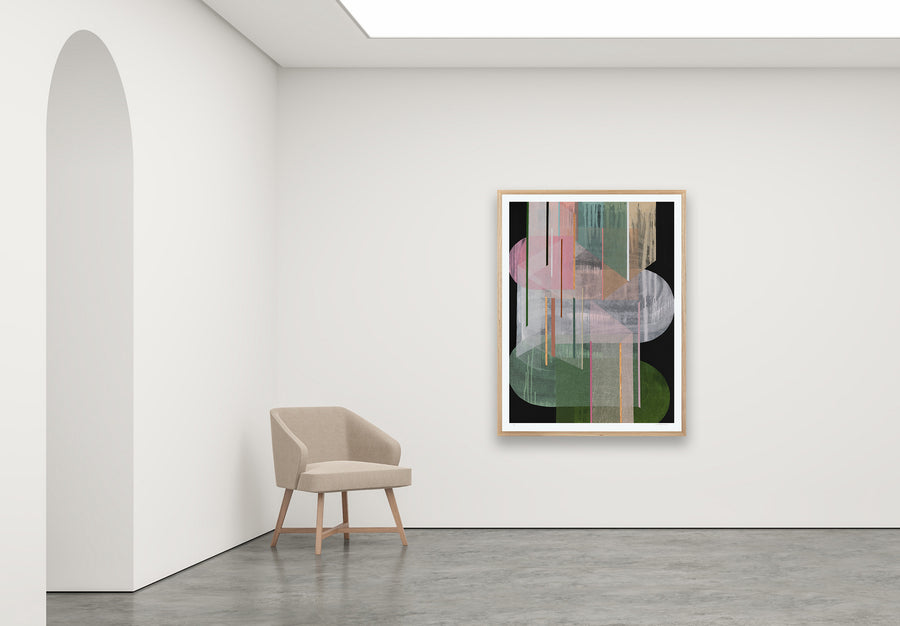 Antoinette Ferwerda | Green Garnet Gossamer - Large limited edition fine art reproduction in a natural oak frame