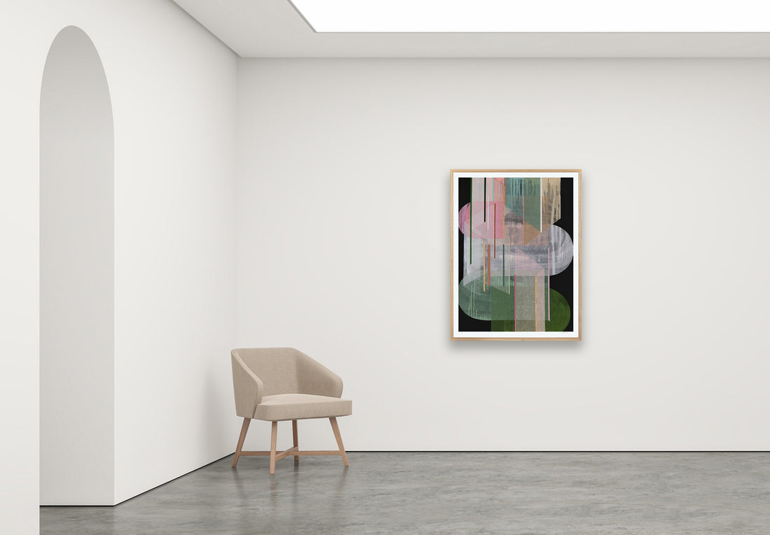 Antoinette Ferwerda | Green Garnet Gossamer - Medium limited edition fine art reproduction in a natural oak frame