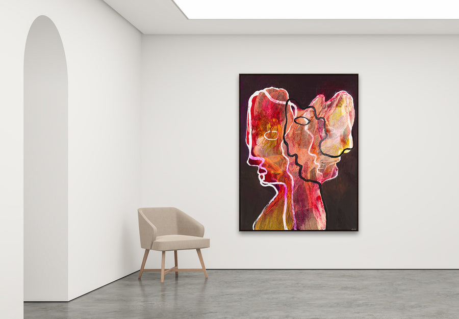 Antoinette Ferwerda | Heart on My Sleeve (2023) - Styled, original artwork, framed in dark brown stained oak (204cm x 154cm)