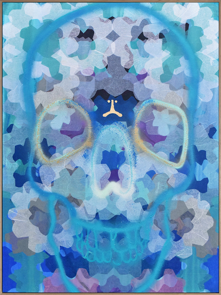 Antoinette Ferwerda | Jadeite Dreaming (2022) - Original artwork, framed in natural oak with a blue shadow line (164cm x 124cm)