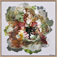 Antoinette Ferwerda | Lush Champagne Poppy (2022) - Original artwork, framed in natural oak (54cm x 54cm)