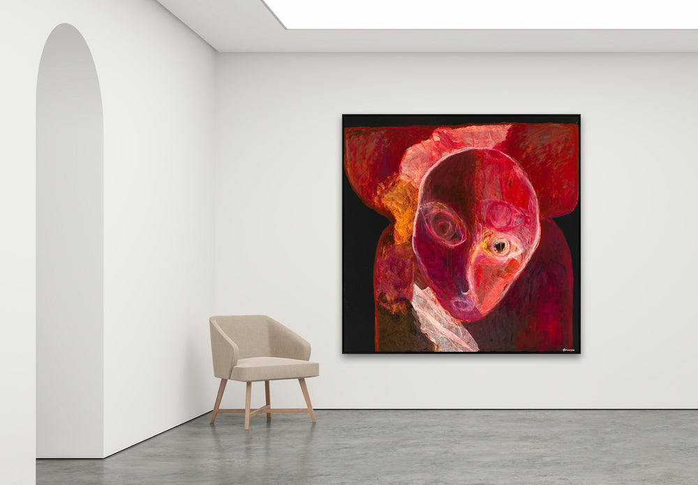 Antoinette Ferwerda | Masked (2023) - Styled, original artwork, framed in black painted oak (204cm x 204cm)
