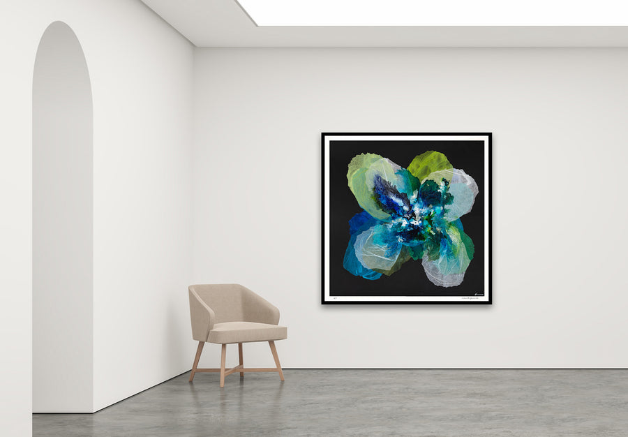 Antoinette Ferwerda | Midnight Champagne Poppy - Extra large, limited edition fine art reproduction in a black frame