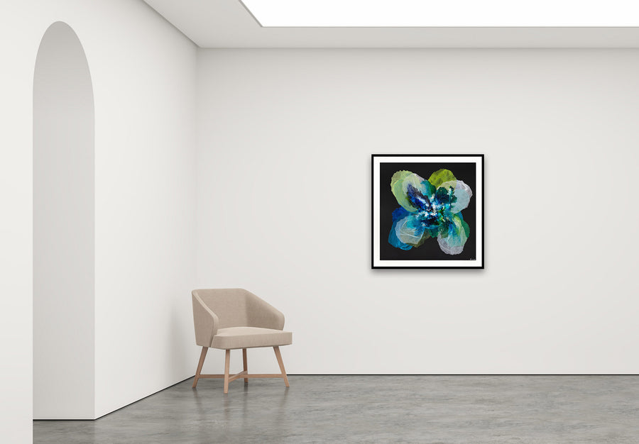 Antoinette Ferwerda | Midnight Champagne Poppy - Medium, limited edition fine art reproduction in a black frame
