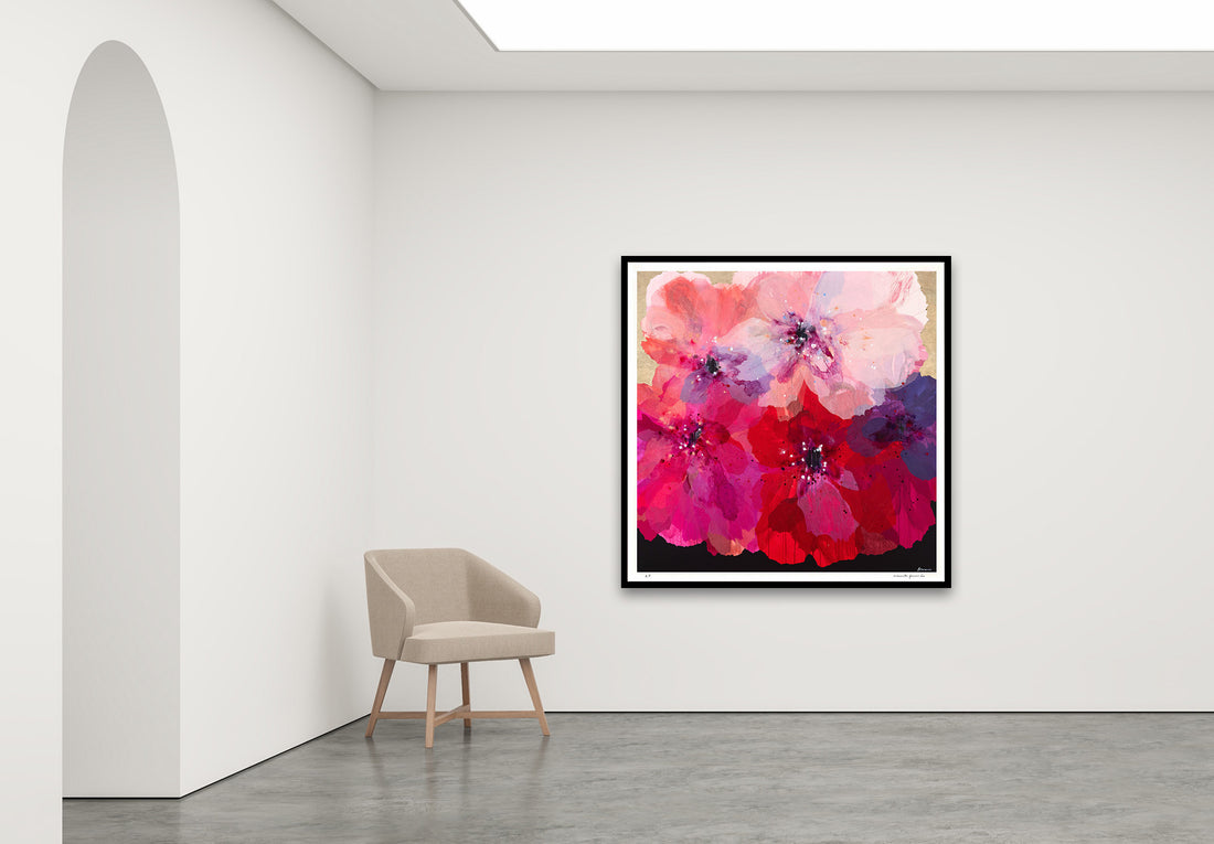 Antoinette Ferwerda | Pink Intuition - Extra large, limited edition fine art reproduction in a black frame