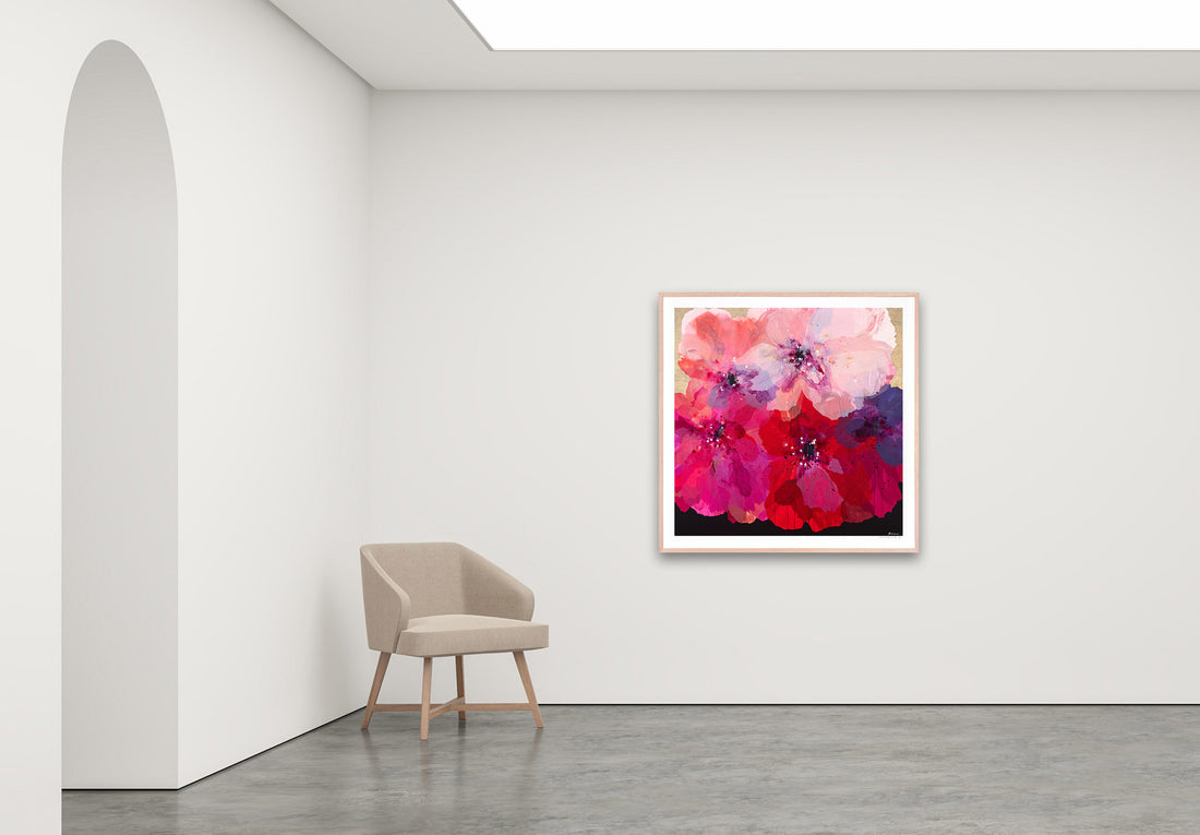 Antoinette Ferwerda | Pink Intuition - Large, limited edition fine art reproduction in a natural oak frame