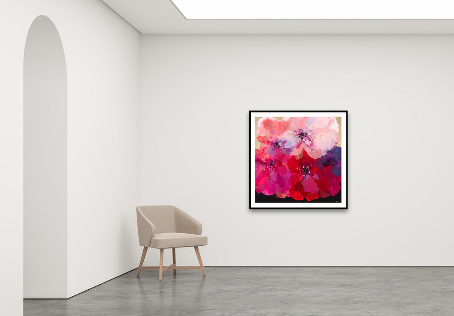 Antoinette Ferwerda | Pink Intuition - Large, limited edition fine art reproduction in a black frame