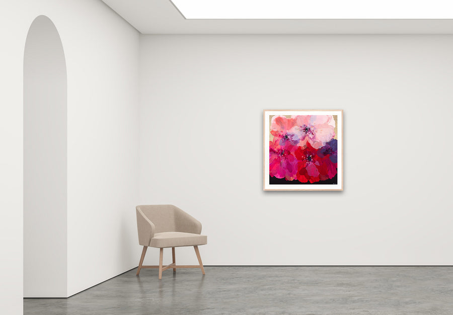Antoinette Ferwerda | Pink Intuition - Medium, limited edition fine art reproduction in a natural oak frame