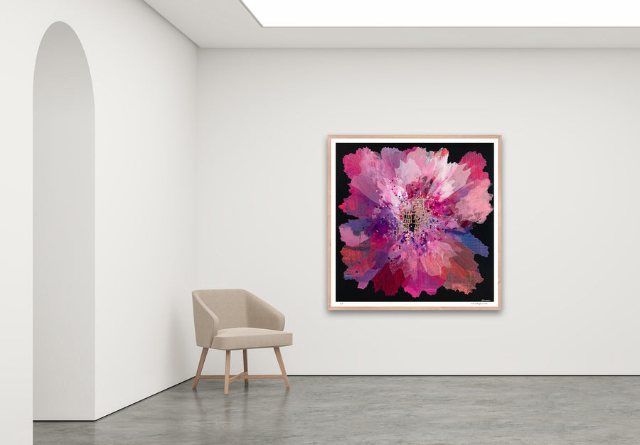 Antoinette Ferwerda | Ruby Orchid - Extra large, limited edition fine art reproduction in a natural oak frame