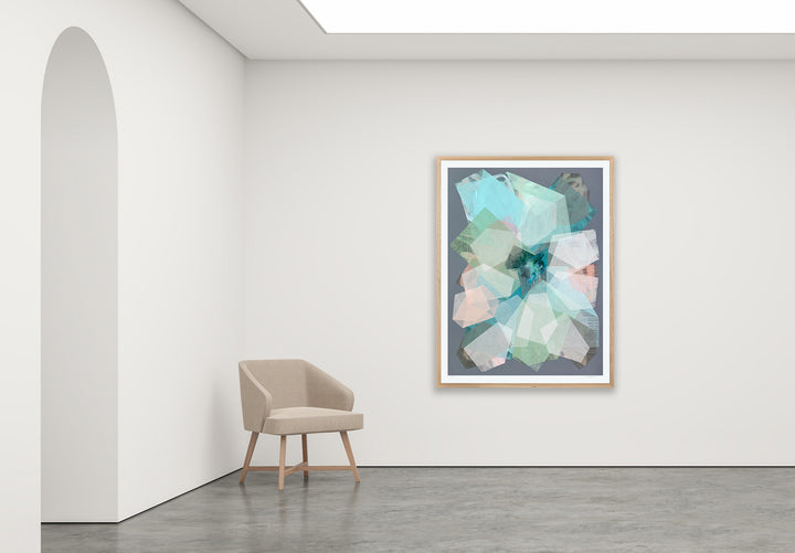 Antoinette Ferwerda | Sage Stardust - Large, limited edition fine art reproduction in a natural oak frame
