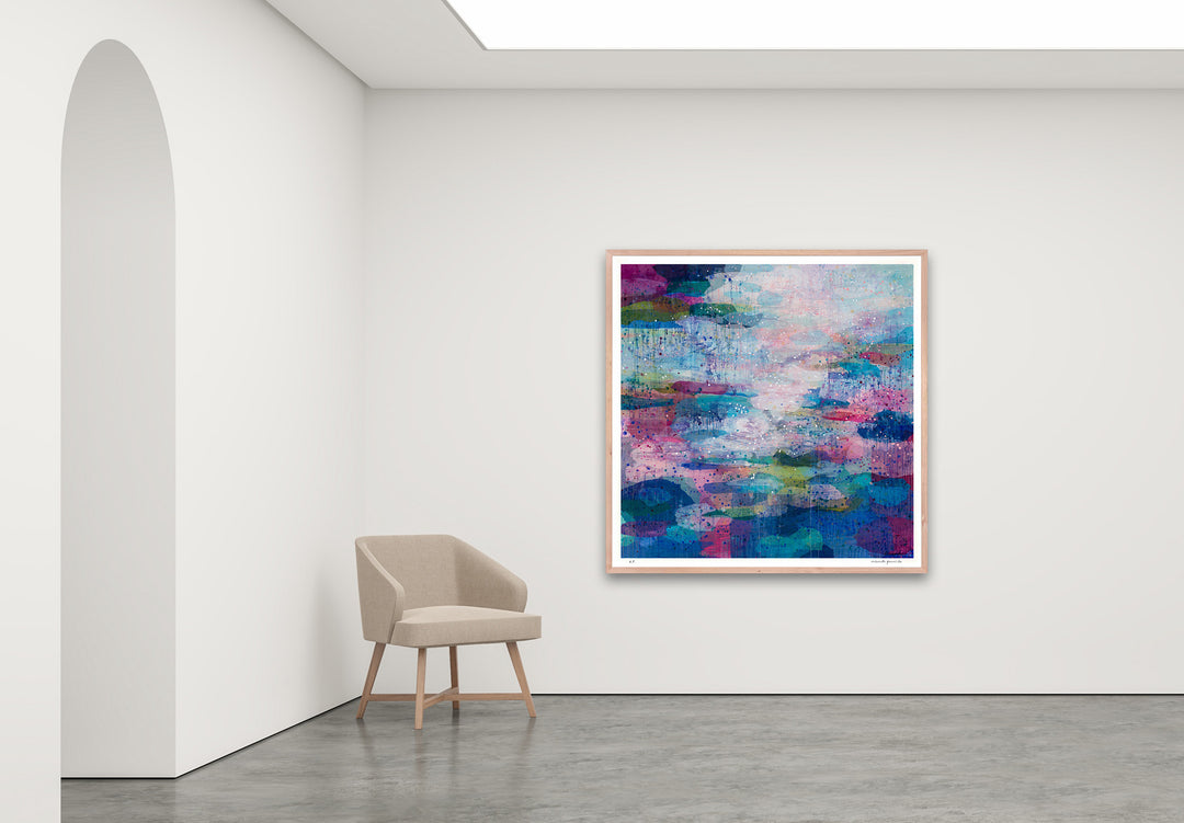 Antoinette Ferwerda | Sunrise Pools - Extra large, limited edition fine art reproduction in a natural oak frame