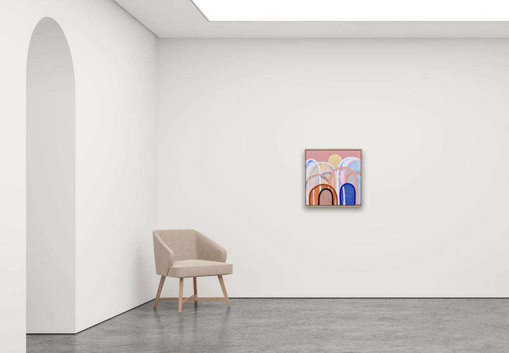 Antoinette Ferwerda | Terracotta Hills (2022) - Styled, original artwork, framed in natural oak (64cm x 64cm)