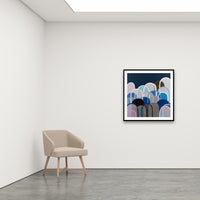 Antoinette Ferwerda | Velvet Hills in Navy - Medium limited edition fine art reproduction in a black frame