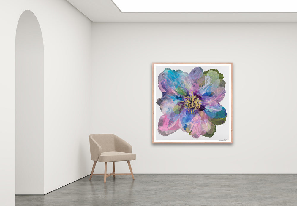 Antoinette Ferwerda | Wild Champagne Poppy - Extra large, limited edition fine art reproduction in a natural oak frame