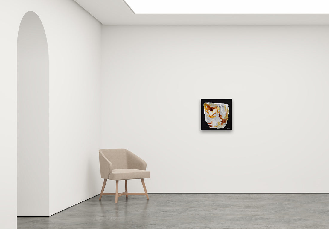 Antoinette Ferwerda | Yellow Quartz Vessel (2022) - Styled, original artwork, framed in black painted oak (54cm x 54cm)