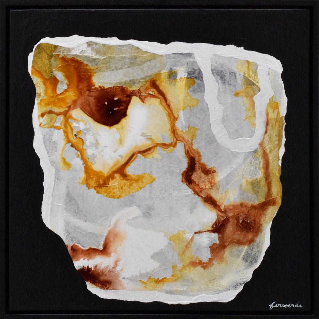 Antoinette Ferwerda | Yellow Quartz Vessel (2022) - Original artwork, framed in black painted oak (54cm x 54cm)