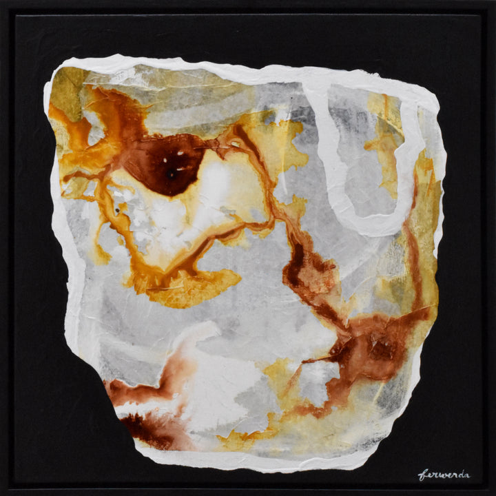 Antoinette Ferwerda | Yellow Quartz Vessel (2022) - Original artwork, framed in black painted oak (54cm x 54cm)